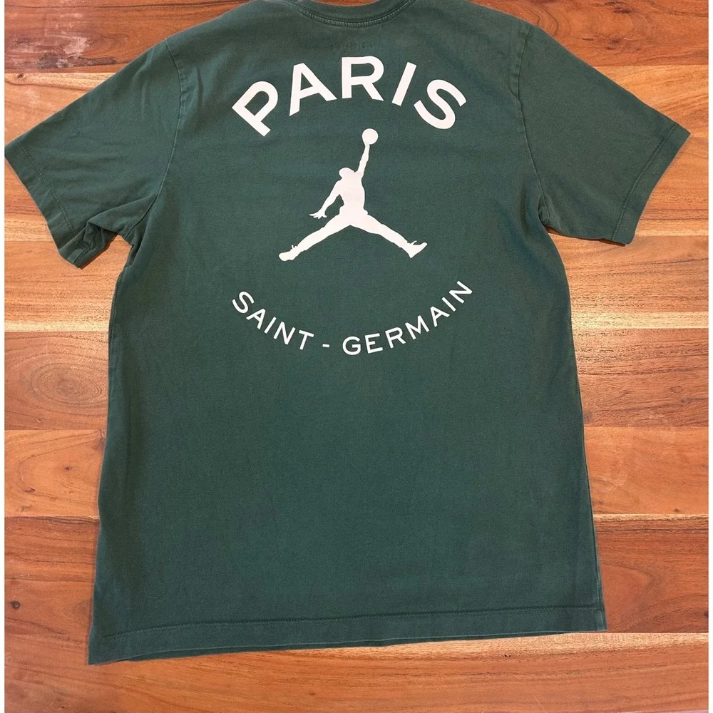 Jordan Paris Saint-Germain PSG T-Shirt Mens Medium Green Jumpman Logo Tee